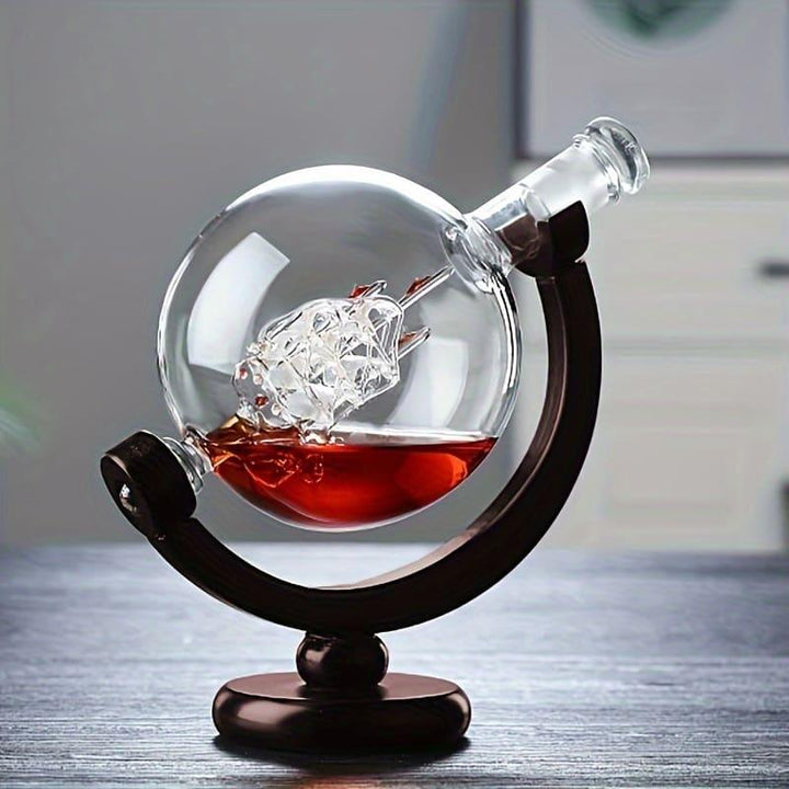 Decanter Whisky Globo Com Copos de Vidro Houss
