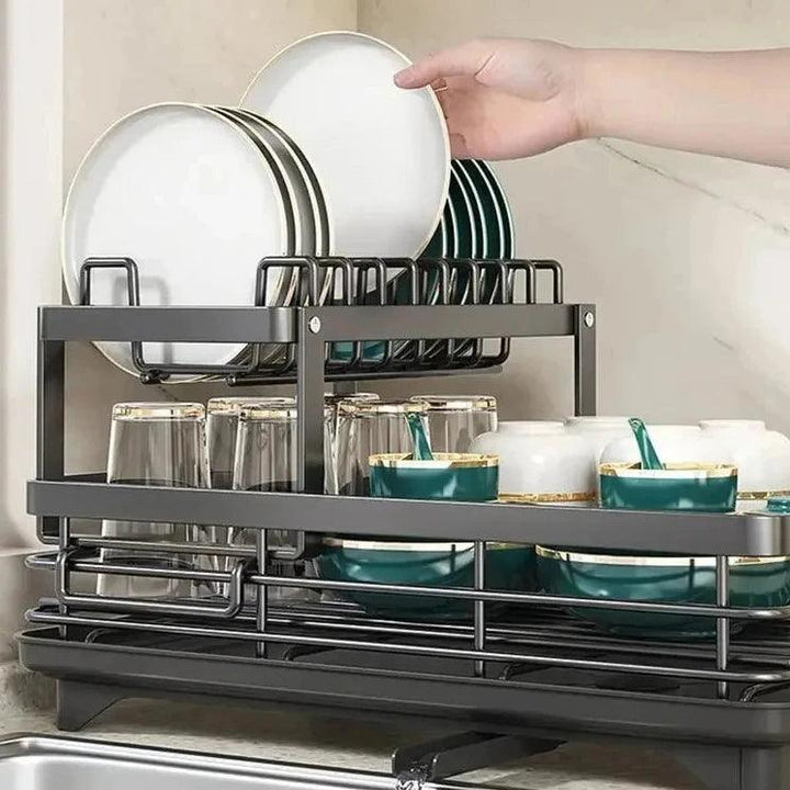 Escorredor de Louça moderno, com bandeja ajustável, 02 andares para reservar sua louça, você encontra aqui na Houss