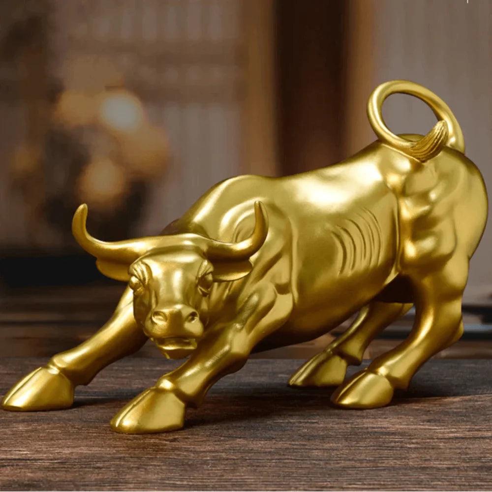 Estatueta Touro de Wall Street Dourado Houss