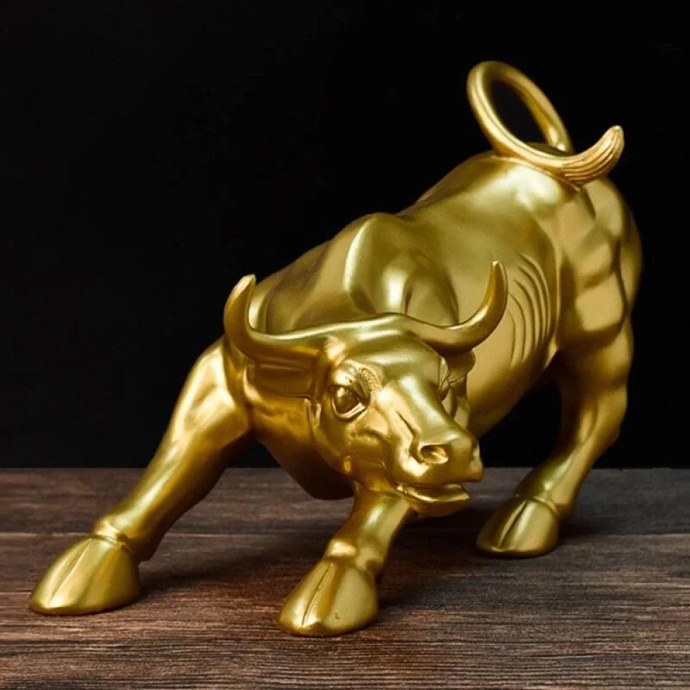 Estatueta Touro de Wall Street Dourado Houss