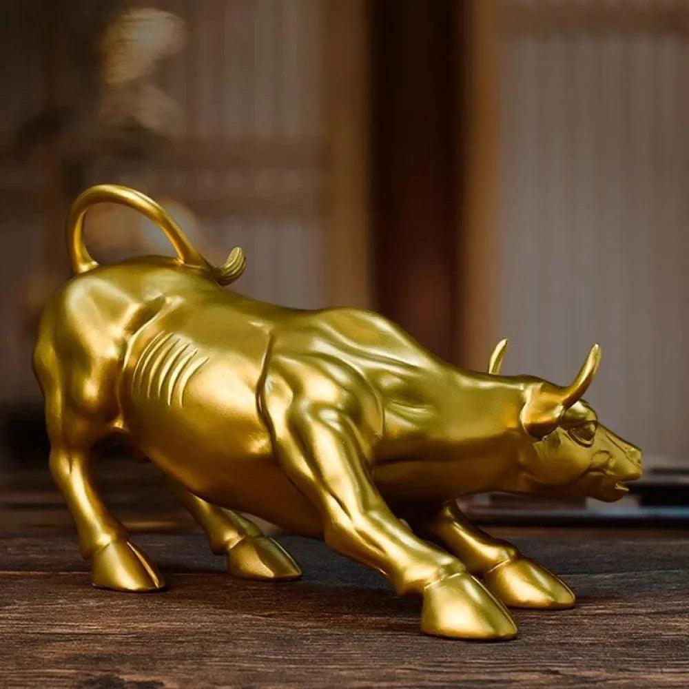 Estatueta Touro de Wall Street Dourado Houss