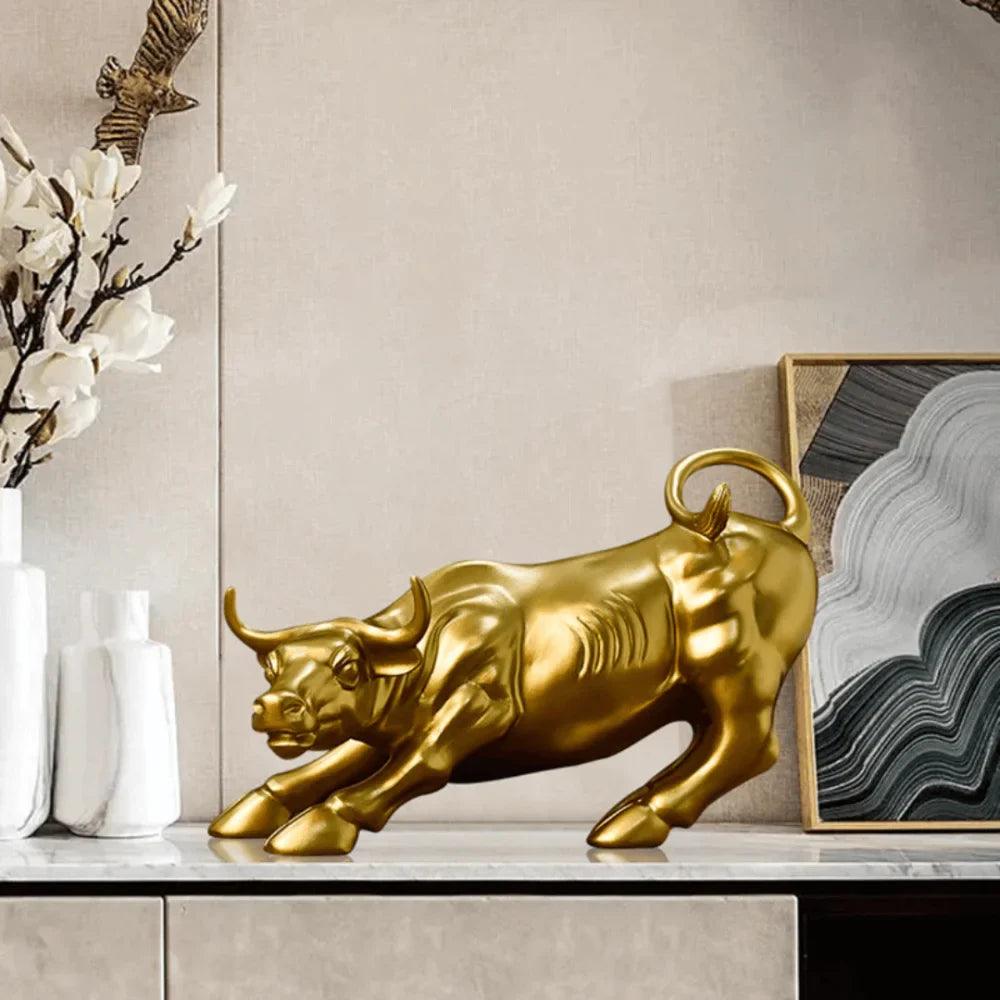 Estatueta Touro de Wall Street Dourado Houss