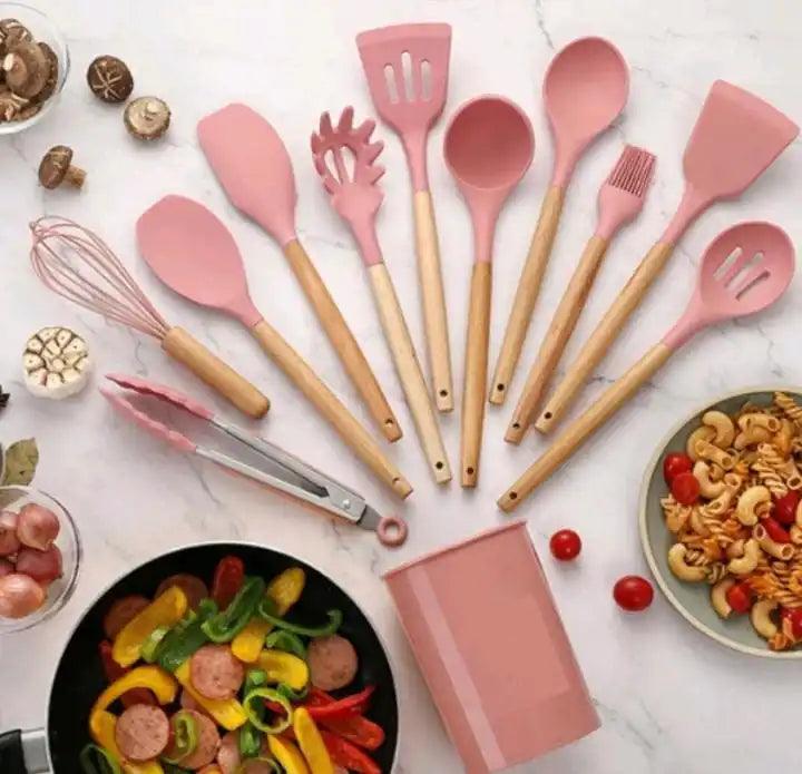 Utensílios de silicone que suportam altas temperaturas para o preparo de seus alimentos