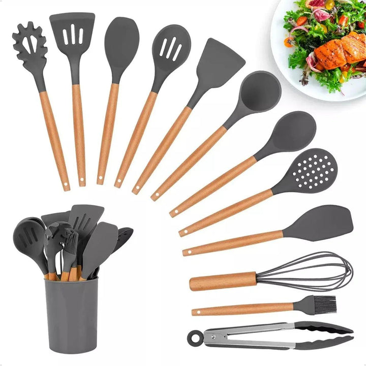 Kit 12 Peças Utensílios de Cozinha Houss, disponível em diversas cores, escolha a ideal para sua cozinha!