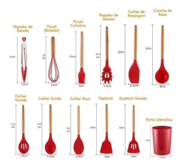 Kit 12 Peças Utensílios de Cozinha Houss, ideal para sua cozinha!