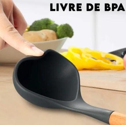 Utensílios para cozinha com silicone livre de BPA, prepare seus alimentos de maneira segura