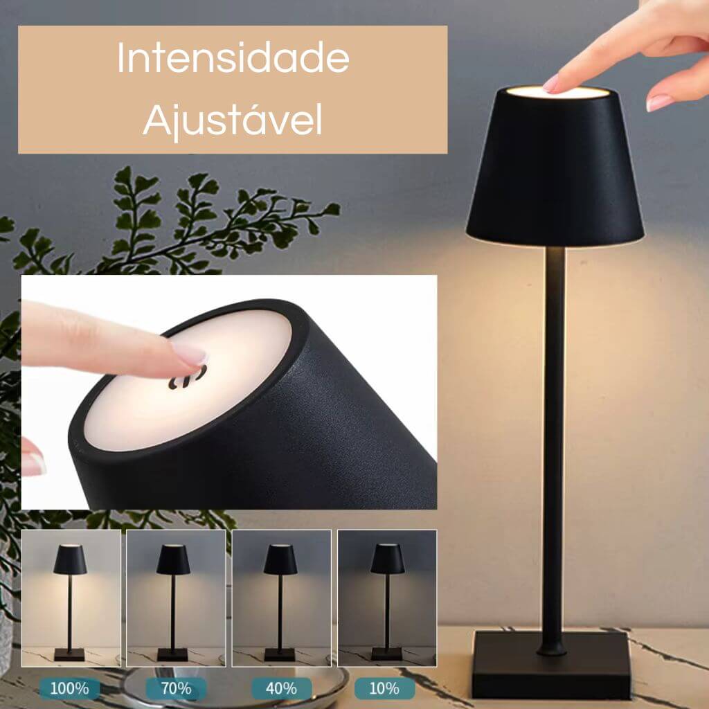 Luminária de Mesa Minimalista Sem Fio USB Houss