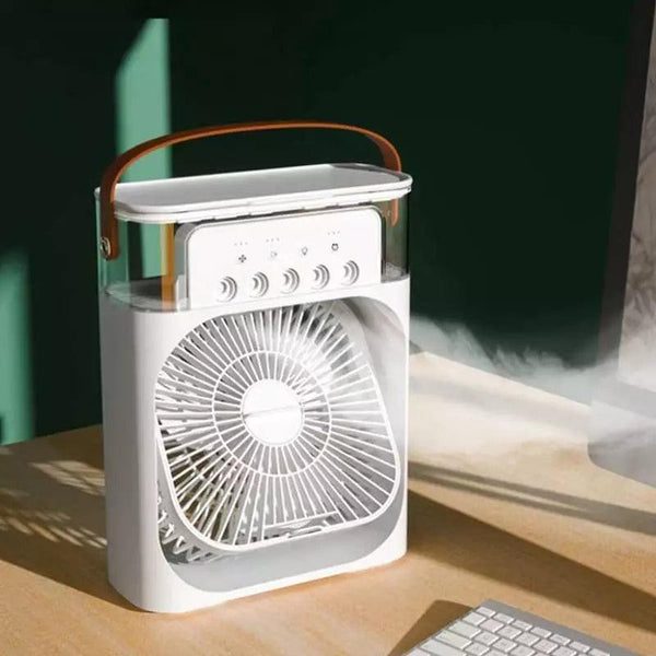 Garanta seu espaço de trabalho fresco com o Mini Ar Condicionado e Ventilador de Mesa Umidificador Hous
