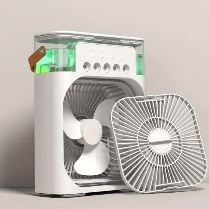 Fácil de desmontar para higienização o Mini Ar Condicionado e Ventilador de Mesa Umidificador Houss traz frescor e segurança à sua saúde