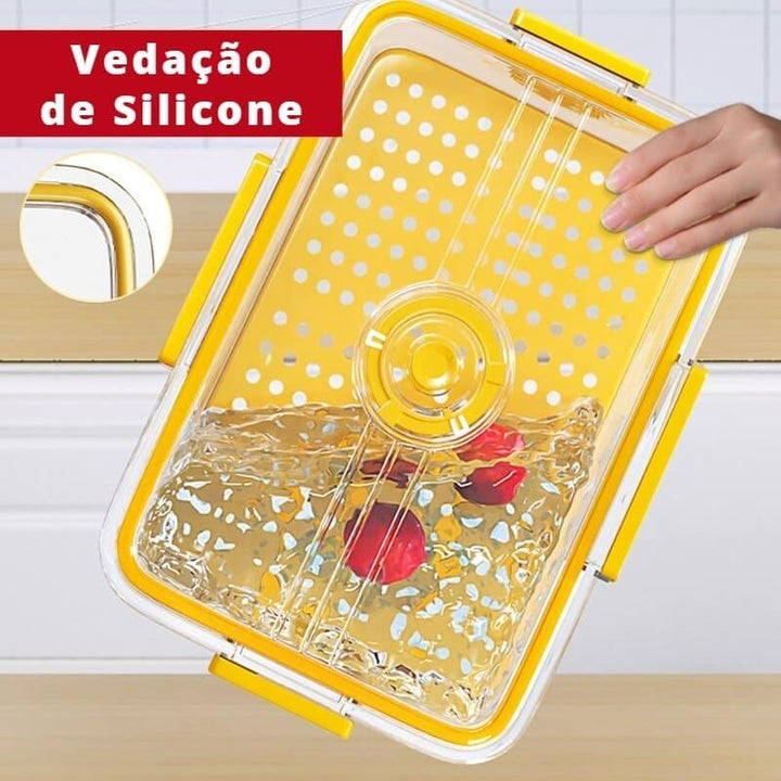 Organizador de Geladeira com Tampa e Marcador de Data Houss