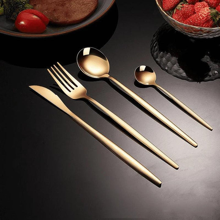 Jogo de Talheres Dourado em Inox Houss
