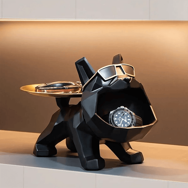 Estatueta de Buldogue com Caixa de Armazenamento Houss