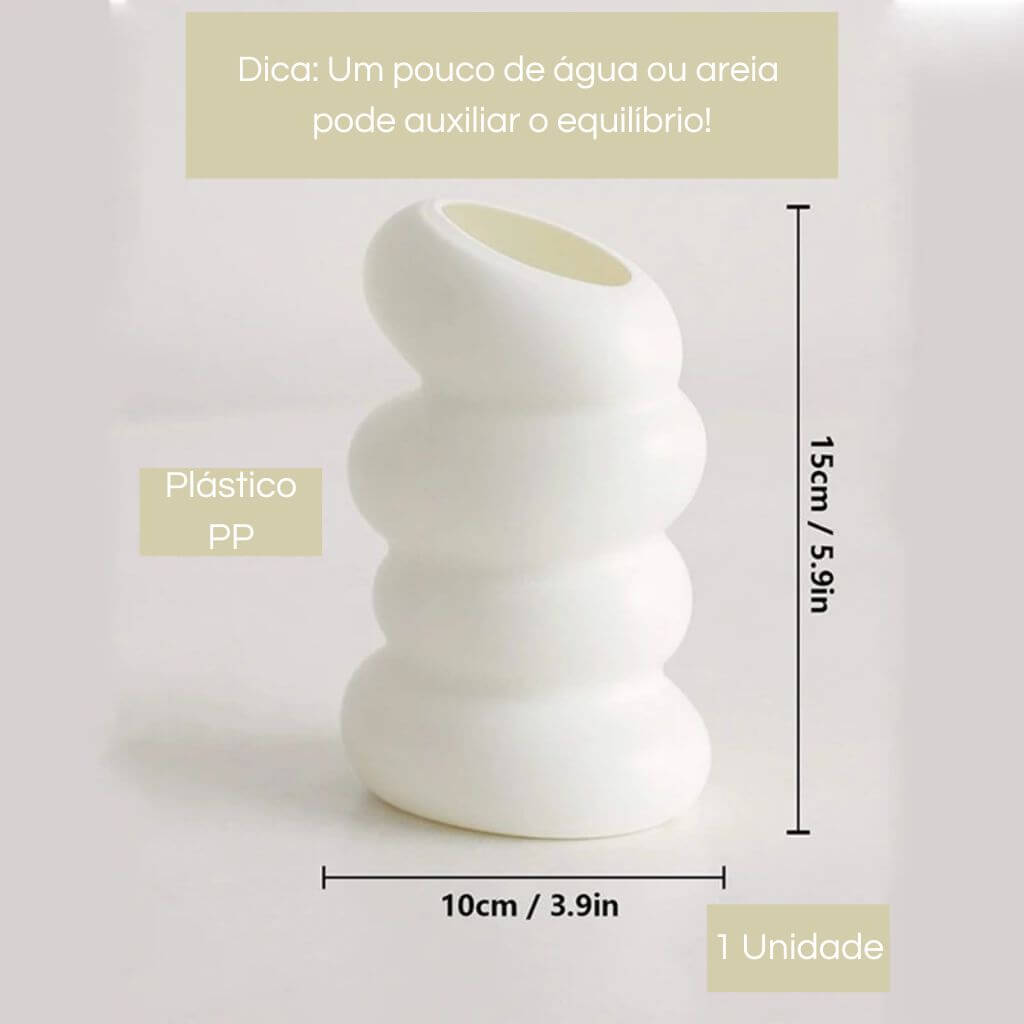 Vaso Decorativo Para Sala Branco Espiral Houss